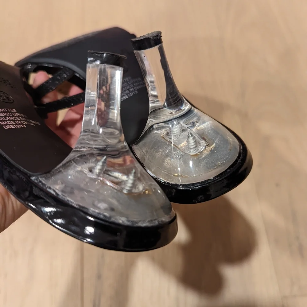 Women's Black Strappy Kitten Heels